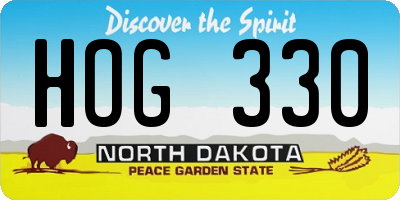ND license plate HOG330