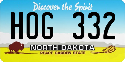 ND license plate HOG332