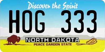 ND license plate HOG333