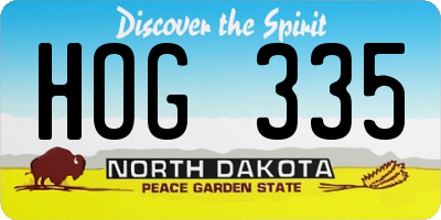 ND license plate HOG335