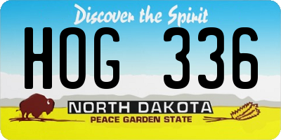 ND license plate HOG336