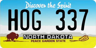 ND license plate HOG337