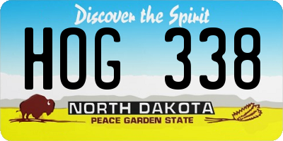 ND license plate HOG338