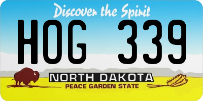 ND license plate HOG339