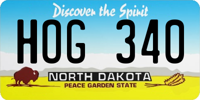 ND license plate HOG340