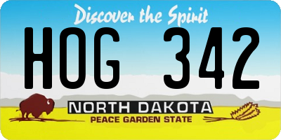 ND license plate HOG342