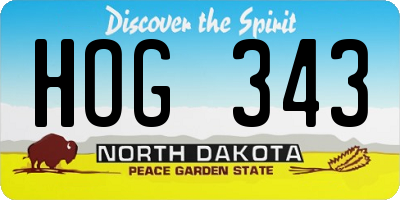ND license plate HOG343