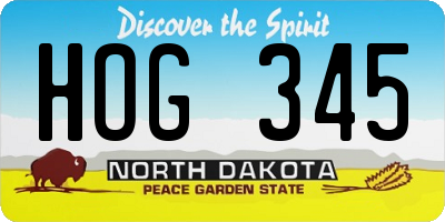 ND license plate HOG345
