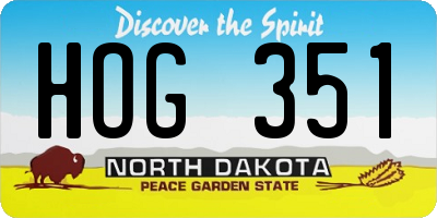 ND license plate HOG351