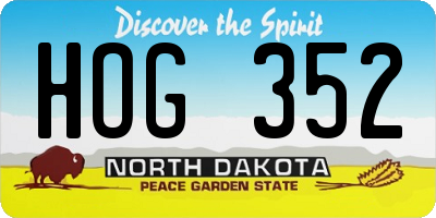 ND license plate HOG352
