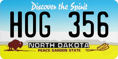 ND license plate HOG356