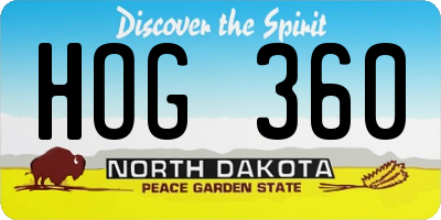 ND license plate HOG360
