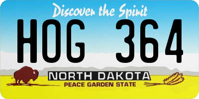 ND license plate HOG364