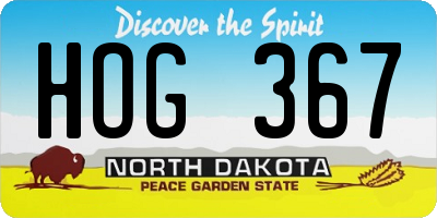 ND license plate HOG367