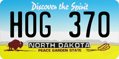 ND license plate HOG370