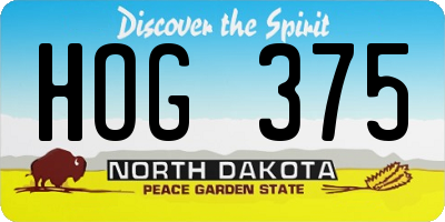 ND license plate HOG375