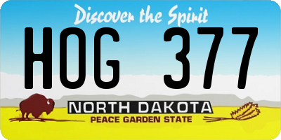 ND license plate HOG377