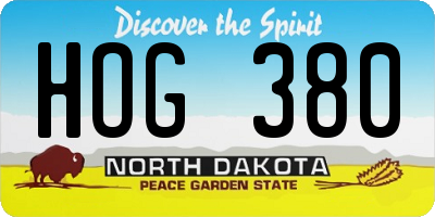 ND license plate HOG380
