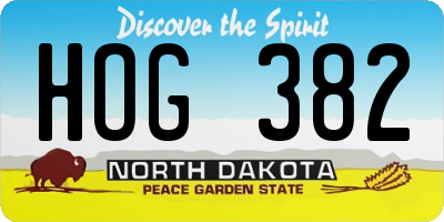 ND license plate HOG382