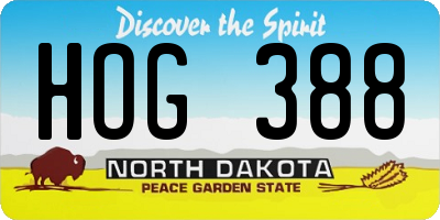 ND license plate HOG388