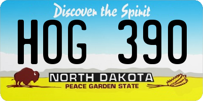 ND license plate HOG390