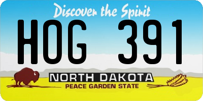 ND license plate HOG391