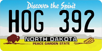 ND license plate HOG392
