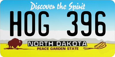 ND license plate HOG396
