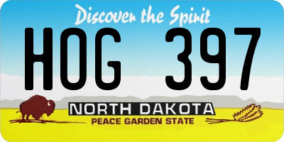ND license plate HOG397