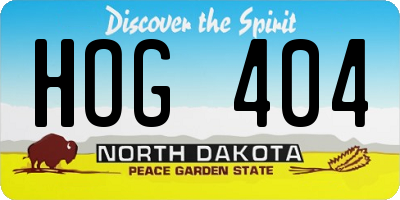 ND license plate HOG404