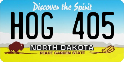ND license plate HOG405