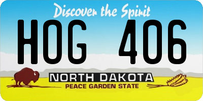 ND license plate HOG406