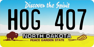ND license plate HOG407