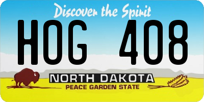 ND license plate HOG408