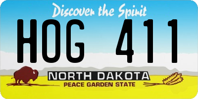 ND license plate HOG411