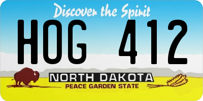 ND license plate HOG412