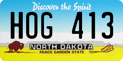 ND license plate HOG413