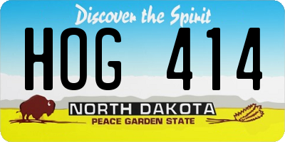 ND license plate HOG414