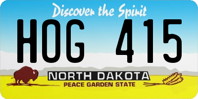 ND license plate HOG415