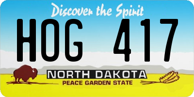 ND license plate HOG417