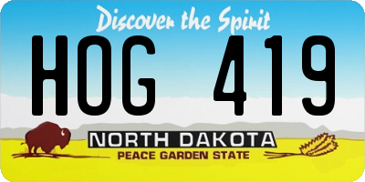ND license plate HOG419