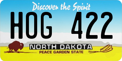 ND license plate HOG422