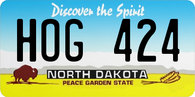 ND license plate HOG424