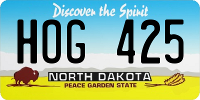 ND license plate HOG425