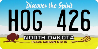 ND license plate HOG426