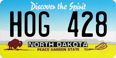 ND license plate HOG428