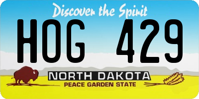 ND license plate HOG429