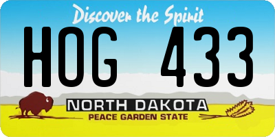 ND license plate HOG433