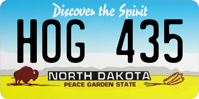 ND license plate HOG435