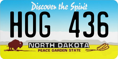 ND license plate HOG436